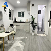 Casa Contenedor Expandible sobre Ruedas, Mini Casa Móvil con Cargador y Paneles Sándwich de Acero