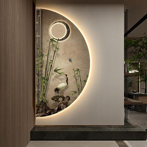 Modern Decorative Painting Creative Plum Blossom Led <strong>Light</strong> Mural Premium Luxury Corridor Aisle Wall Art <strong>Canvas</strong> <strong>Digital</strong> - Product Image 4