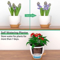 Jardinières en plastique décoratives modernes en gros grand pot d'arrosage automatique avec d'excellents trous de drainage et lèvre d'arrosage