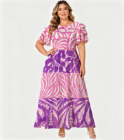 2026 Direct usine Robe longue pour femme, motif tribal polynésien imprimé tie-dye, taille naturelle, style estival délicat, pour les vacances