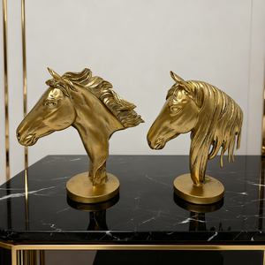 Statua di Cavallo all'Ingrosso, Scultura Moderna a Forma di Testa di Cavallo, Oggetti Decorativi di Lusso per <span class=keywords><strong>Soggiorno</strong></span>, Ufficio, Ingresso - Product Image 2