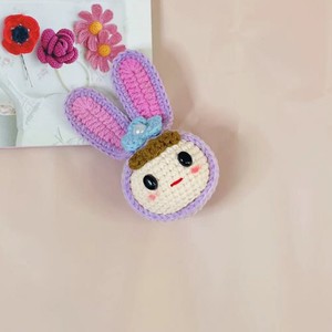 Pendentif de poupée de dessin animé en laine au Crochet transfrontalier fait à la main fini filet de laine rouge boules de boîte aveugle rouge artisanat textile et tissu - Product Image 2