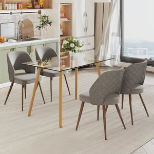 <span class=keywords><strong>Tavolo</strong></span> <span class=keywords><strong>da</strong></span> <span class=keywords><strong>Pranzo</strong></span> Rettangolare <span class=keywords><strong>in</strong></span> <span class=keywords><strong>Vetro</strong></span> Moderno e Semplice di Piccole Dimensioni <span class=keywords><strong>con</strong></span> Gambe <span class=keywords><strong>in</strong></span> Legno, Tavoli per Casa <span class=keywords><strong>in</strong></span> Affitto, Tavoli <span class=keywords><strong>da</strong></span> Caffè e <span class=keywords><strong>Pranzo</strong></span> - Product Image 4