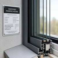 Fenêtre à battant en aluminium à double vitrage EOSS, économie d'énergie, haute performance, pour maison passive moderne, usage résidentiel