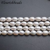 Perle d'eau douce blanche naturelle de bonne qualité 6x8mm 8x10mm perles en vrac en forme de riz pour bijoux collier bracelet fabrication de cadeaux de fête