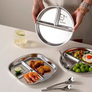 Dễ Thương Mô Hình Phim Hoạt Hình 304 Thép Không Gỉ Bữa Ăn Tối Tấm Thực Phẩm Cấp 3-Phân Vùng Tấm Cho Trẻ Em - Product Image 3