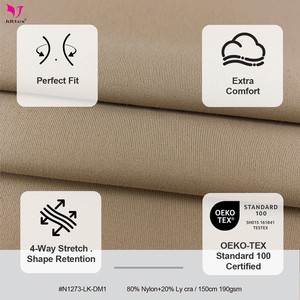 High Quality Ly Cra Interlock 4-Way Stretch Breathable Plain Nylon Brushed Double Knit Fabric for Girls' Athletic Yoga <strong>Leggings</strong> - Product Image 2