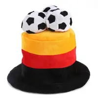 フラッグサッカーボールパーティーハット応援ファンクレイジーハットワールドカップファンサッカーマッチファンワールドカップの面白い帽子