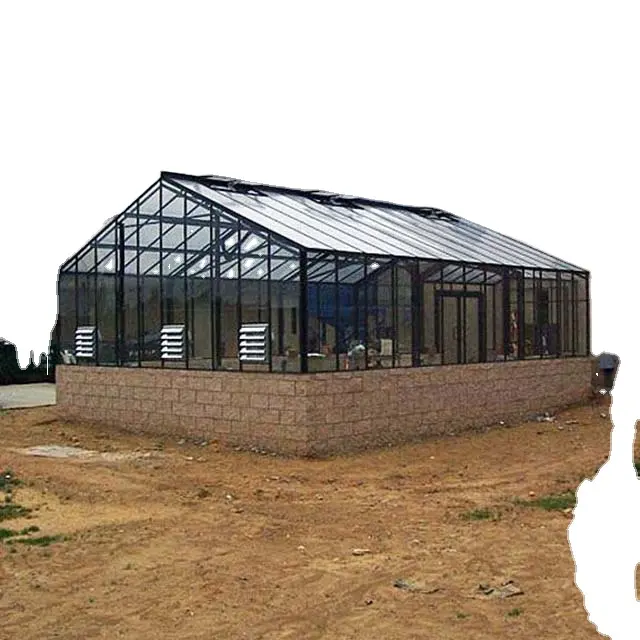 Reinforced strong double layer plastic film multi-span air inflated greenhouse for tropical and hurricane area