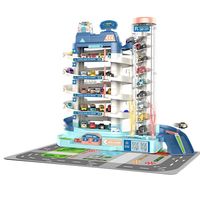 Ville voiture Parking Garage bâtiment lumière musique aventure électrique ascenseur piste jouet en plastique pour les âges 5-7