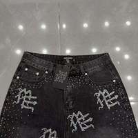 Shorts en jean tendance MIXED EMOTION, dernières nouveautés, entièrement ornés de diamants, style vintage hip-hop streetwear pour hommes et femmes