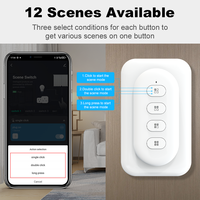 Interruptor Inteligente Inalámbrico Tuya Zigbee 3.0 de 4 Botones Magnéticos con 12 Escenas, Alimentado por Batería, para Uso en Hogar, Hotel y Bar, Material de PC