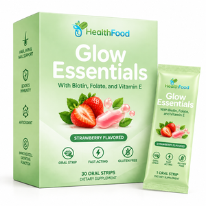 Bandes buccales OEM personnalisées Glow Essentials avec vitamine E et biotine pour la croissance des cheveux, de la peau et des ongles, et le renforcement immunitaire – Action rapide - Product Image 1