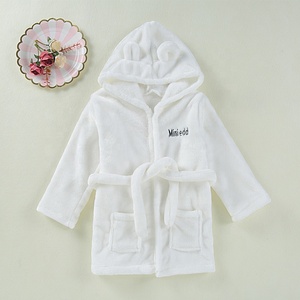 2018 Polyester Fleece White Rabbit Baby <strong>Kids</strong> Animal Bathrobe Cute Children Bath <strong>Robe</strong> for Boys and Girls - Product Image 4