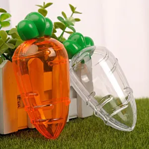 Caixa de presente transparente de cenoura, caixa transparente criativa de plástico para decoração, caixa de armazenamento, lembrancinha de casamento, caixa de doces
