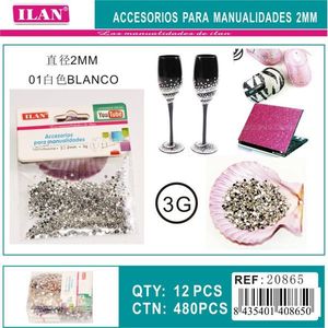 Strass Ilan 2 mm bianchi per artigianato e progetti fai da te - Product Image 1