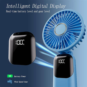 Ventilateur portable rechargeable USB 3-en-1 avec affichage numérique 5 vitesses, ventilateur de cou et de bureau pliable pour la maison et la voiture - Product Image 3