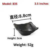 Vaisselle en plastique imitation porcelaine, plat à sauce mat, plat à assaisonnement, style japonais coréen, bol à soupe pour fondue, bol à riz, plat noir, lave-vaisselle