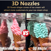 Máquina de Helado Suave de Mesa con 3 Sabores y Bomba de Aire, Máquina Comercial de Helado Gonly Automática