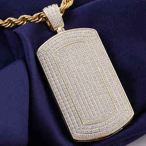 สร้อยคอจี้รูปกากบาทประดับเพชรโมอิสซาไนต์ทรงเหลี่ยมเจียระไนแบบบริลเลียนท์ VVS เงินแท้ 925 ขนาดสั่งทำได้สำหรับขายส่ง - Product Image 5