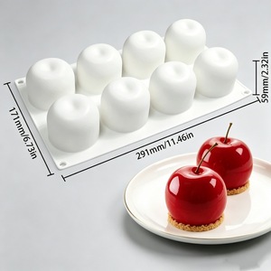 Apple Silicone Cake Mold 8 Cavity 3D Fruit Baking Chocolate Mold For Commercial Use - Product Image 4