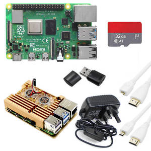 Neues Original Raspberry <span class=keywords><strong>Pi</strong></span> 4B 1GB 2 4 8 BCM2711Mit Wärme ableitung Kupferblech Single Development Board 4B - Product Image 1