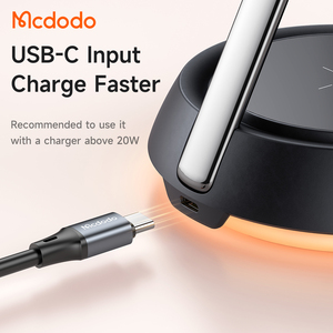 Mcdodo 495 3 en 1 Chargeur <span class=keywords><strong>de</strong></span> bureau sans fil 15W Support <span class=keywords><strong>de</strong></span> charge sans fil magnétique avec lampe <span class=keywords><strong>de</strong></span> <span class=keywords><strong>nuit</strong></span> pour IWatch iPhone iPod TWS - Product Image 6