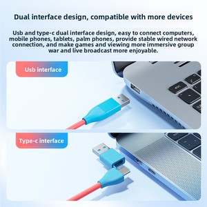 Jemdo การ์ดเน็ตเวิร์คสำหรับสวิตช์สายเคเบิลข้อมูลคอมพิวเตอร์กิกะบิต USB 1/2สายเชื่อมต่อกับอะแดปเตอร์การ์ดเครือข่ายเดสก์ท็อป - Product Image 4