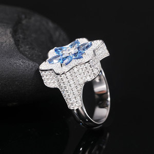 Anel de prata 925 VVS1 Moissanite para homens, joia fina hip hop, banhado a ouro branco, anel gelado - Product Image 6