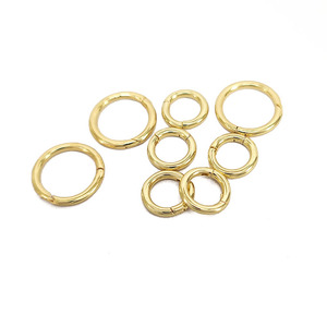 JF1314 fermagli per cancello <span class=keywords><strong>a</strong></span> <span class=keywords><strong>molla</strong></span> Push-in rotondi in ottone placcato oro - Product Image 3