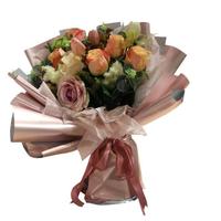 Papier d'emballage floral imperméable double face métallisé brillant style sable doré, recyclable, effet nacré, pour fleuristes - Grande Vente
