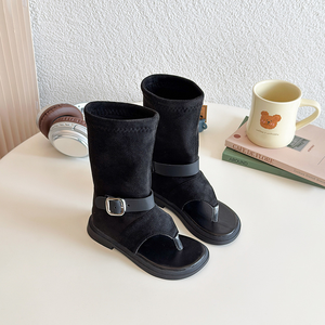 Nuove Scarpe Romane Estive 2025 per Bambine, Stile Semplice con Cinturino Alto, <span class=keywords><strong>Sandali</strong></span> con Punta Aperta per Bambini - Product Image 4