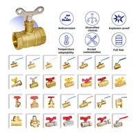 Robinet à bille en laiton manuel OEM haute température, verrouillable, 1/2 po et 1 po, pour compteur d'eau, avec verrouillage croisé et interrupteur de tuyau à clé
