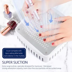 Aspirateur de poussière professionnel intégré pour ongles, collecteur de poussière de bureau pour manucure, ventilateur d'extraction avec filtre pour ongles en gel - Product Image 5