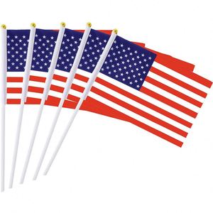 Drapeau personnalisé, mini-drapeaux portables à agiter à la main avec mât en bois, simple face, Bagetu - Product Image 5