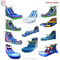 Parc aquatique gonflable pas cher en gros, personnalisable, pour extérieur, avec toboggan gonflable et piscine