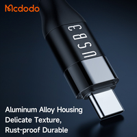 Mcdodo 713 USB3 Câble 1.2M 10 Gb/s Vidéo Audio 4K @ 60Hz Affichage HDR 100W Pd Double USB C 3 Câble Pour iPhone15 Ordinateur Portable Android