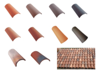 Carreaux de toit en argile glacée de style espagnol, de forme semi-cylindrique