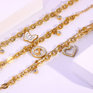 All'ingrosso tricolore Oro placcato Religiosa croce Mujer Virgen De Guadalupe Pulseras De Oro moda donna catena bracciali gioielli - Product Image 2