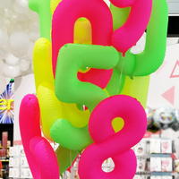 Nouveau électrique néon joyeux anniversaire ballon en aluminium ensemble 40 pouces 0-9 numéro forme décorations de fête Globo numéro feuille ballons