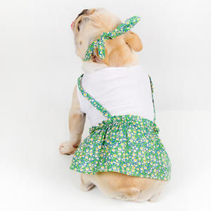 Dafeel Vente Chaude Ensemble Robe Florale d'Été pour Chien Style Coréen Mignon Vêtement pour Animaux de Compagnie Deux Pièces pour Petits et Moyens Chiens - Product Image 2