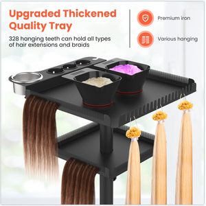 Plateau de service mobile moderne en métal pour salon de beauté, idéal pour les extensions capillaires et l'utilisation en entrepôt - Product Image 4