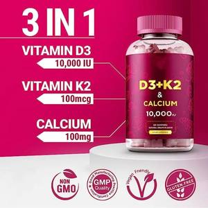 Gomitas de Vitamina D3 K2 con 10000 UI y Calcio 100mg - Vitamina D3 para Adultos - Vitamina K2 MK7 100mcg - Suplemento de Vitamina <span class=keywords><strong>D</strong></span> - Product Image 3