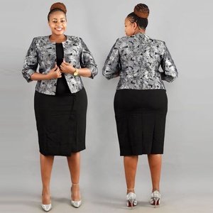 Trajes de Oficina para Mujer, Diseño 2026, Material Negro Brillante, Vestido de Iglesia para Mujer Talla Grande - Product Image 1
