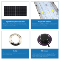 Lampadaire LED solaire extérieur haute luminosité, indice de protection IP66, 100W 200W 300W 400W 500W, garantie 5 ans, télécommande