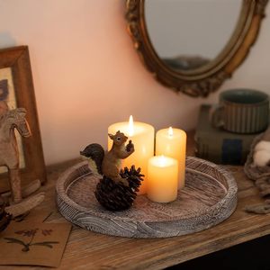 Bandeja decorativa <span class=keywords><strong>de</strong></span> <span class=keywords><strong>madera</strong></span>, portavelas, bandeja redonda <span class=keywords><strong>de</strong></span> <span class=keywords><strong>madera</strong></span>, pieza central <span class=keywords><strong>de</strong></span> mesa, decoración del hogar, bandeja pequeña, decoración <span class=keywords><strong>de</strong></span> mesa <span class=keywords><strong>de</strong></span> centro - Product Image 5
