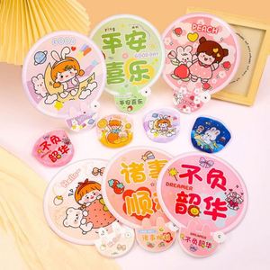 Cartoon <b>Anime</b> PP Folding Fan with Round Flower and Animal Pattern Home Decoration with <b>Keychain</b> Model and Storage Bag - Product Image 2