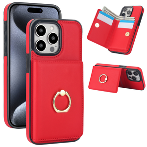 Étui en cuir PU avec porte-cartes et anneau de maintien pour <span class=keywords><strong>iPhone</strong></span> 16, 15, 14 <span class=keywords><strong>Plus</strong></span>, Pro Max, <span class=keywords><strong>iPhone</strong></span> 17 – Vente Flash - Product Image 1