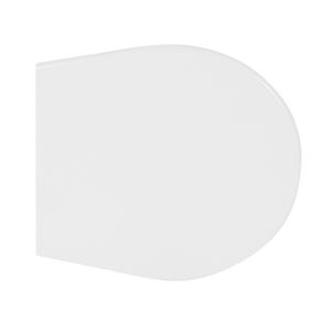 Asiento de Inodoro Redondo Blanco de 50 cm de Largo, 40 cm de Ancho y 8 cm de Alto, Cerámica, Estilo Minimalista para Baño - Product Image 1