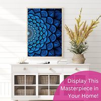 Modern Merch Blue Mandala Diamond Art Kits pour adultes, 5d Trippy Diamond Paintings pour adultes, Kits de peinture par numéros pour adolescents